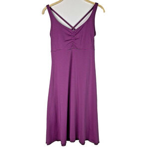 Prana Rebecca Striped Purple and‎ Brown Dress Size M Style W3REBE115